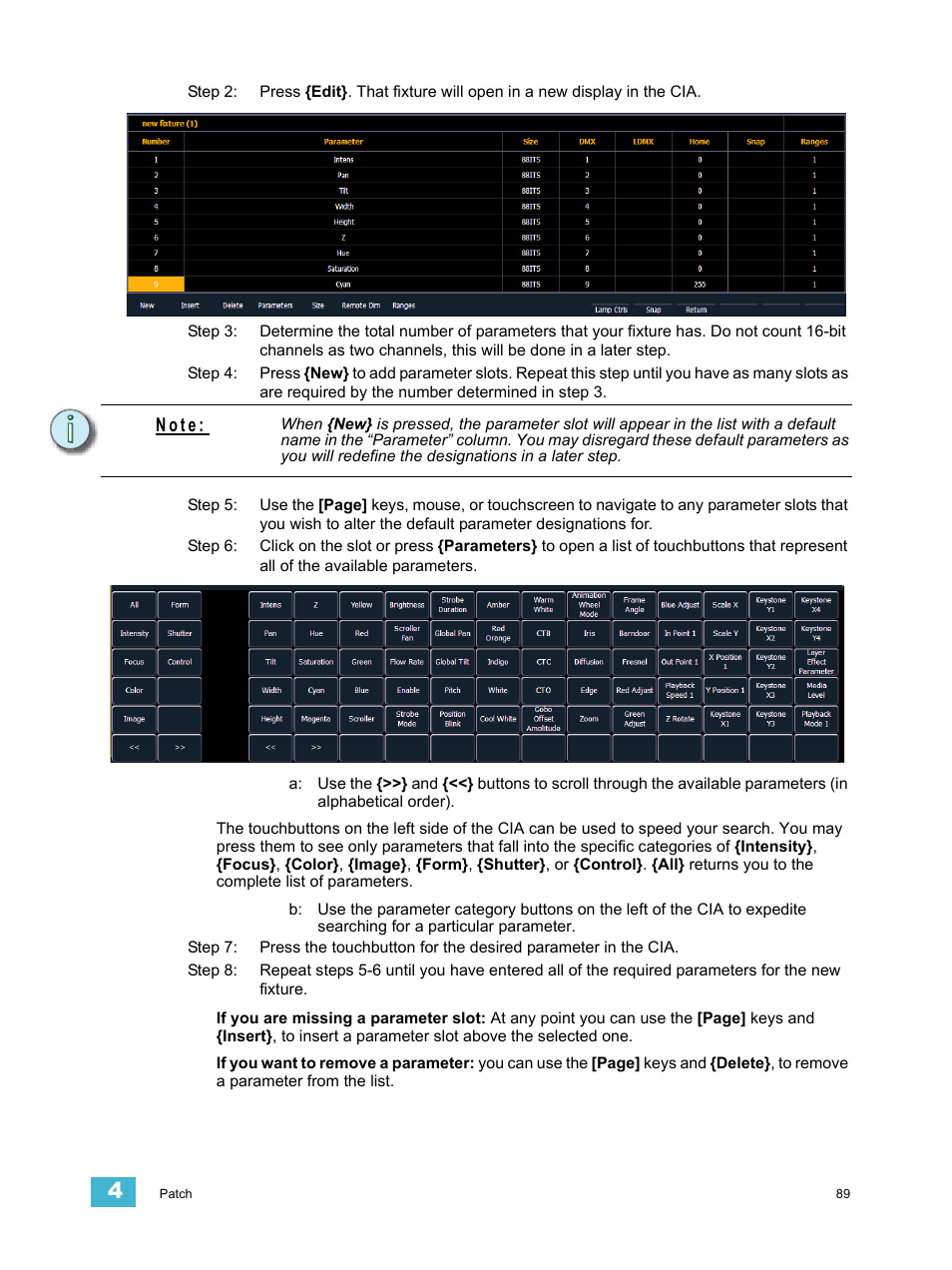 N o t e | ETC Ion User Manual | Page 105 / 440