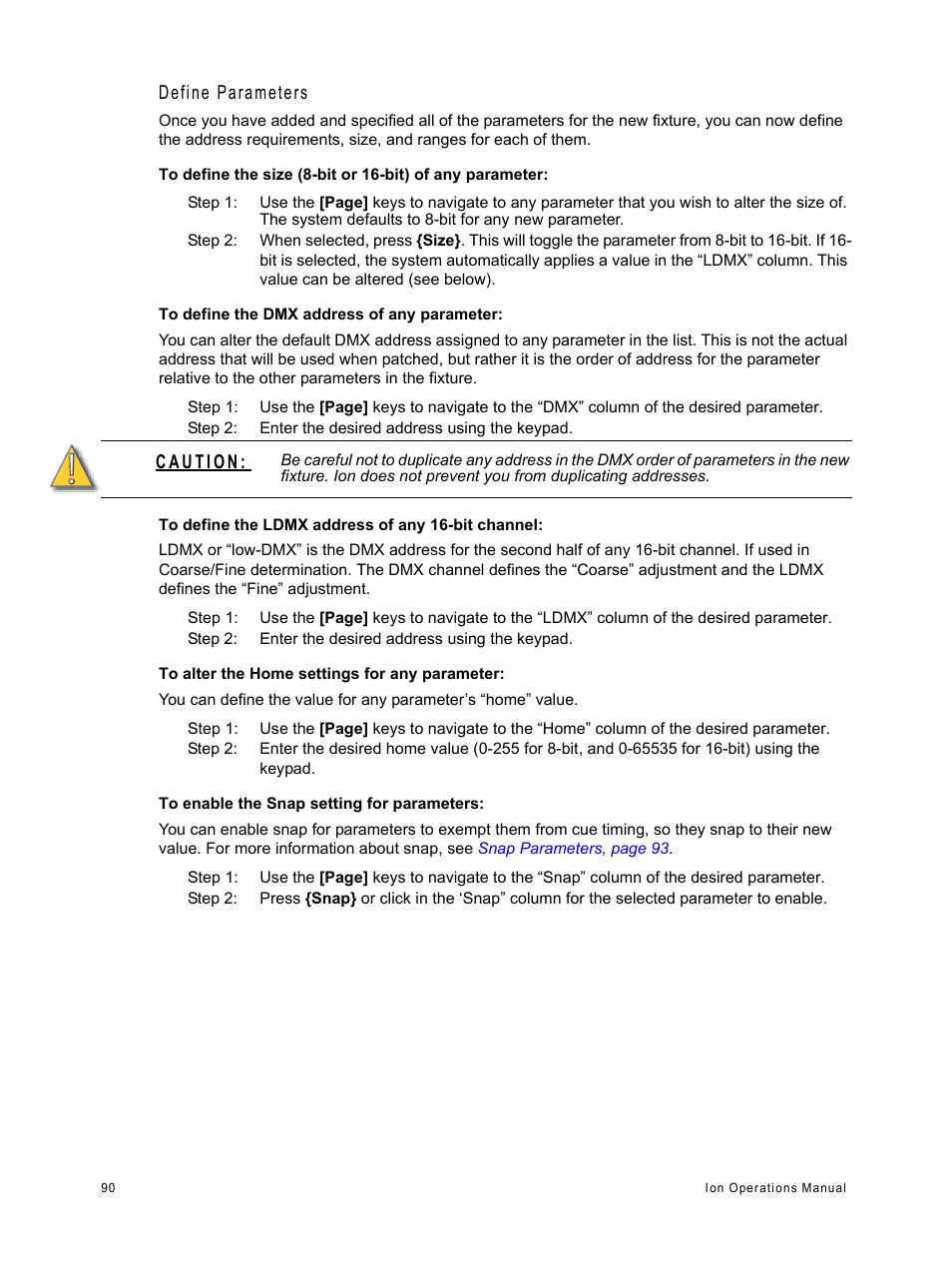 Define parameters | ETC Ion User Manual | Page 106 / 440