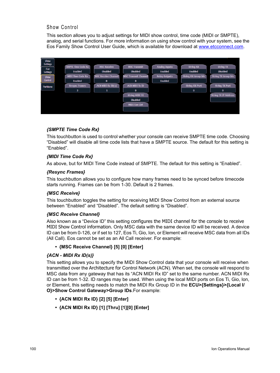 Show control | ETC Ion User Manual | Page 116 / 440