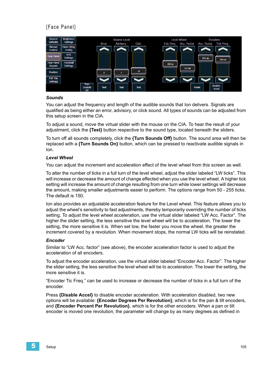 Face panel | ETC Ion User Manual | Page 121 / 440