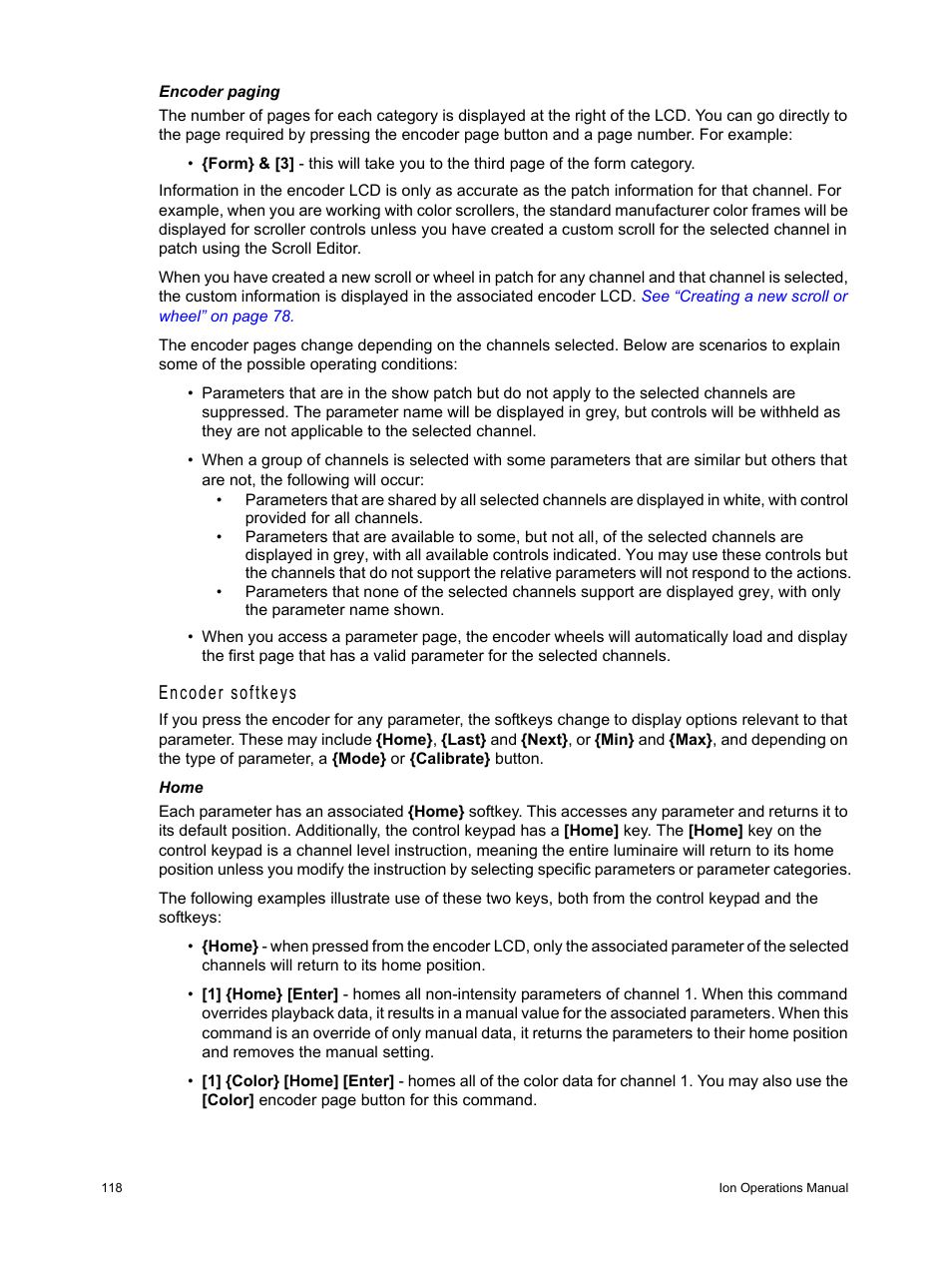 Encoder softkeys | ETC Ion User Manual | Page 134 / 440