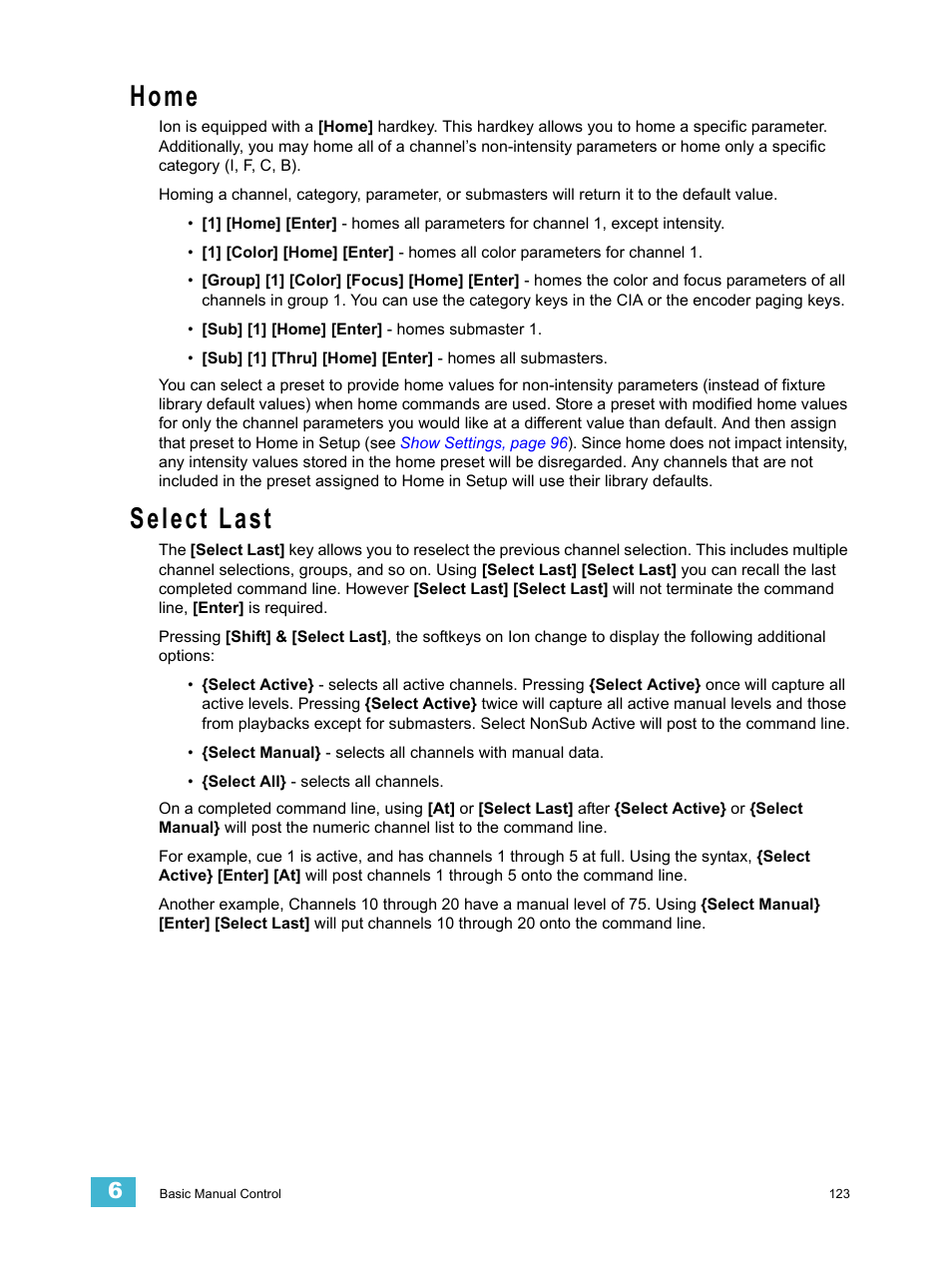 Home, Select last | ETC Ion User Manual | Page 139 / 440