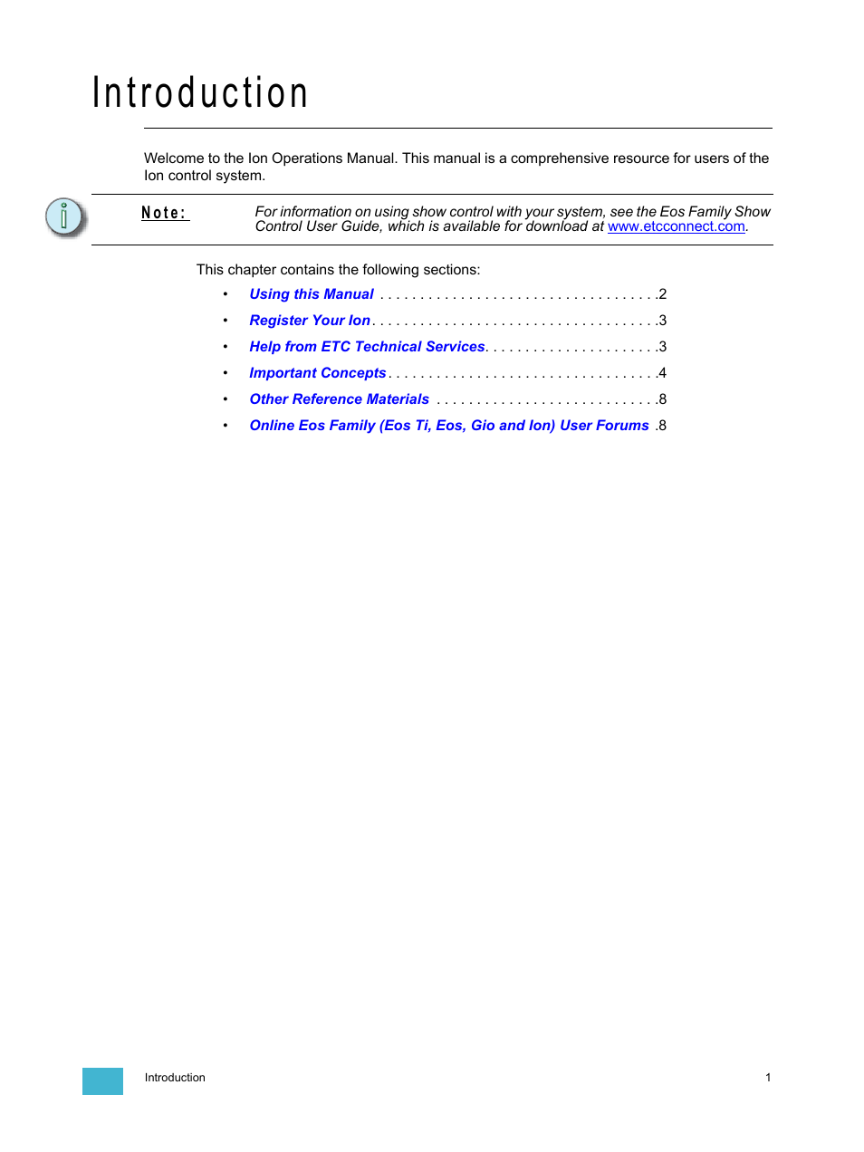 Introduction | ETC Ion User Manual | Page 17 / 440