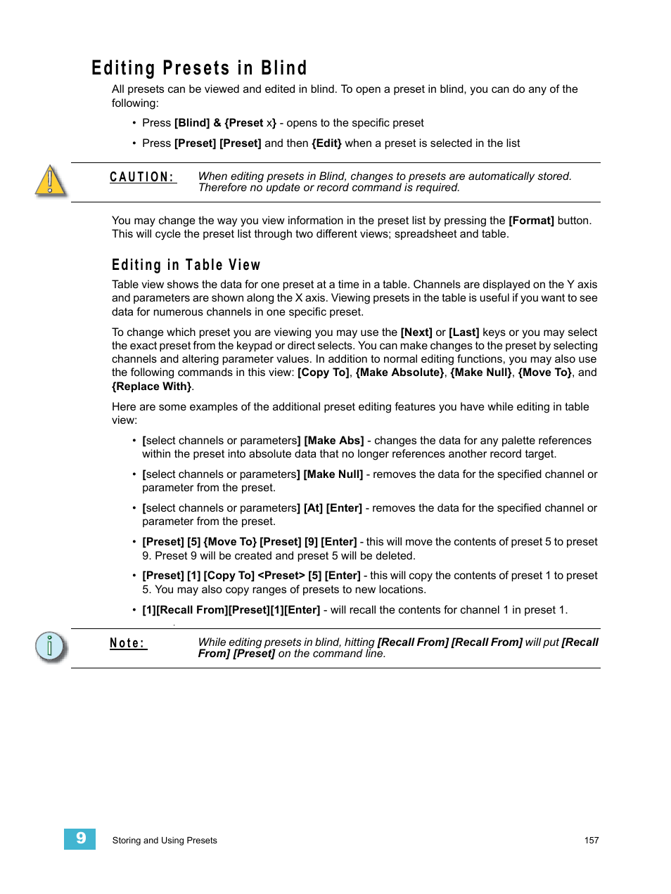 Editing presets in blind, Editing in table view | ETC Ion User Manual | Page 173 / 440