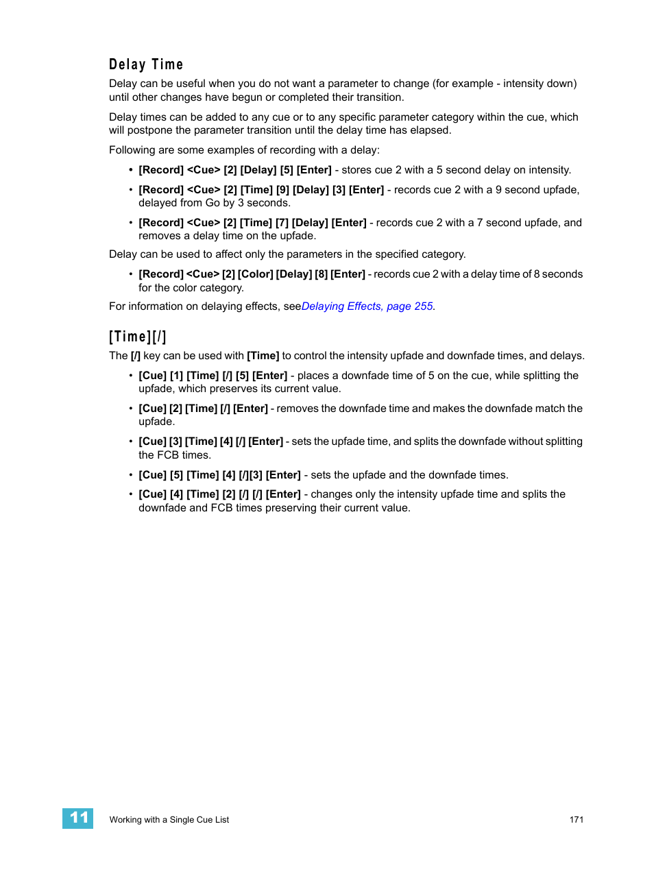 Delay time, Time, Delay time [time | ETC Ion User Manual | Page 187 / 440