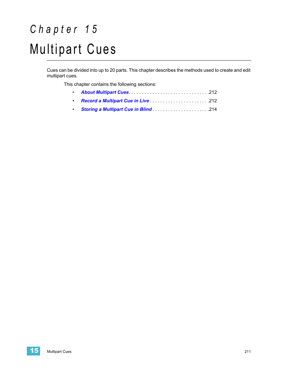 Multipart cues, C h a p t e r 1 5 | ETC Ion User Manual | Page 227 / 440