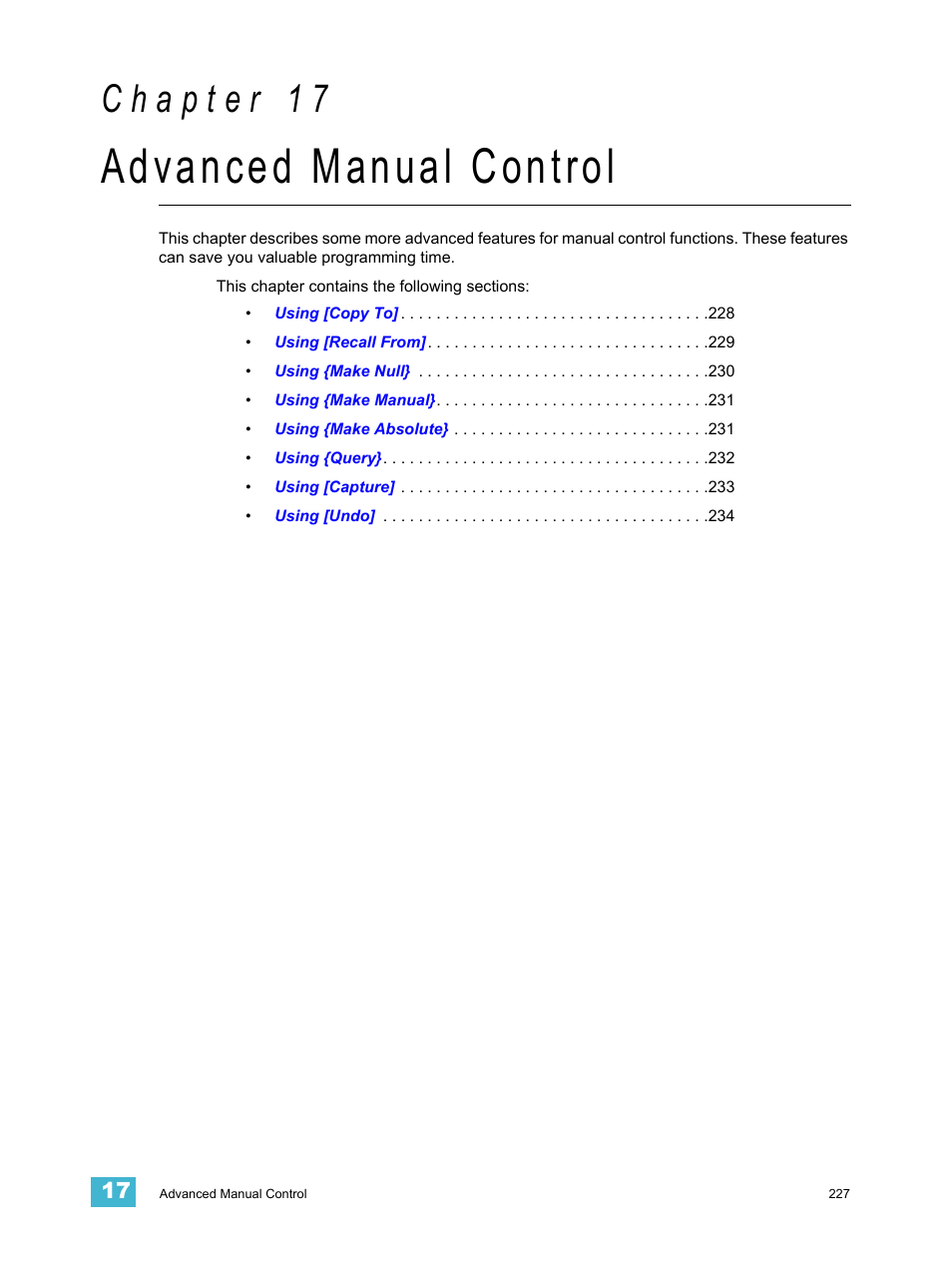 Advanced manual control, C h a p t e r 1 7 | ETC Ion User Manual | Page 243 / 440