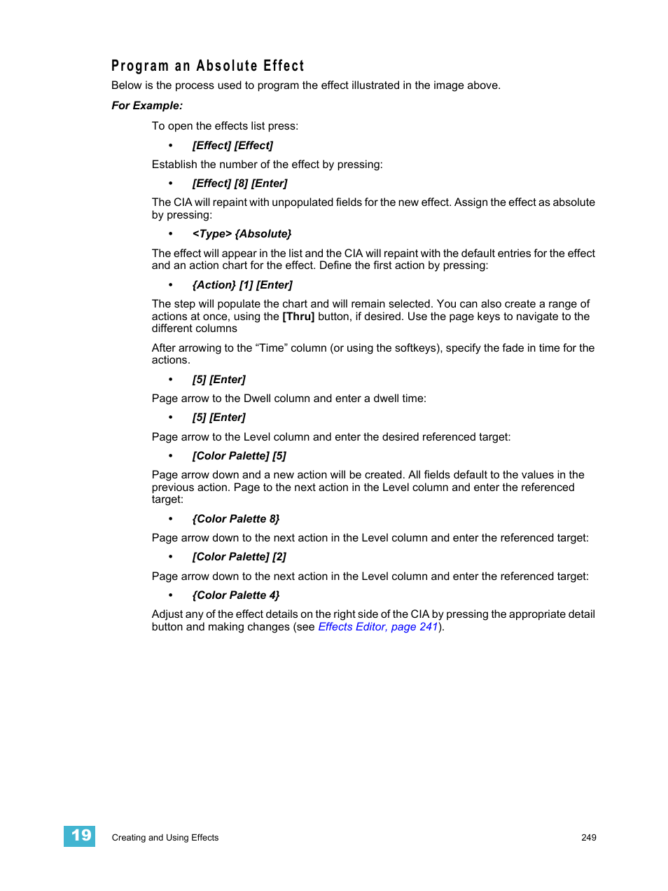 Program an absolute effect | ETC Ion User Manual | Page 265 / 440