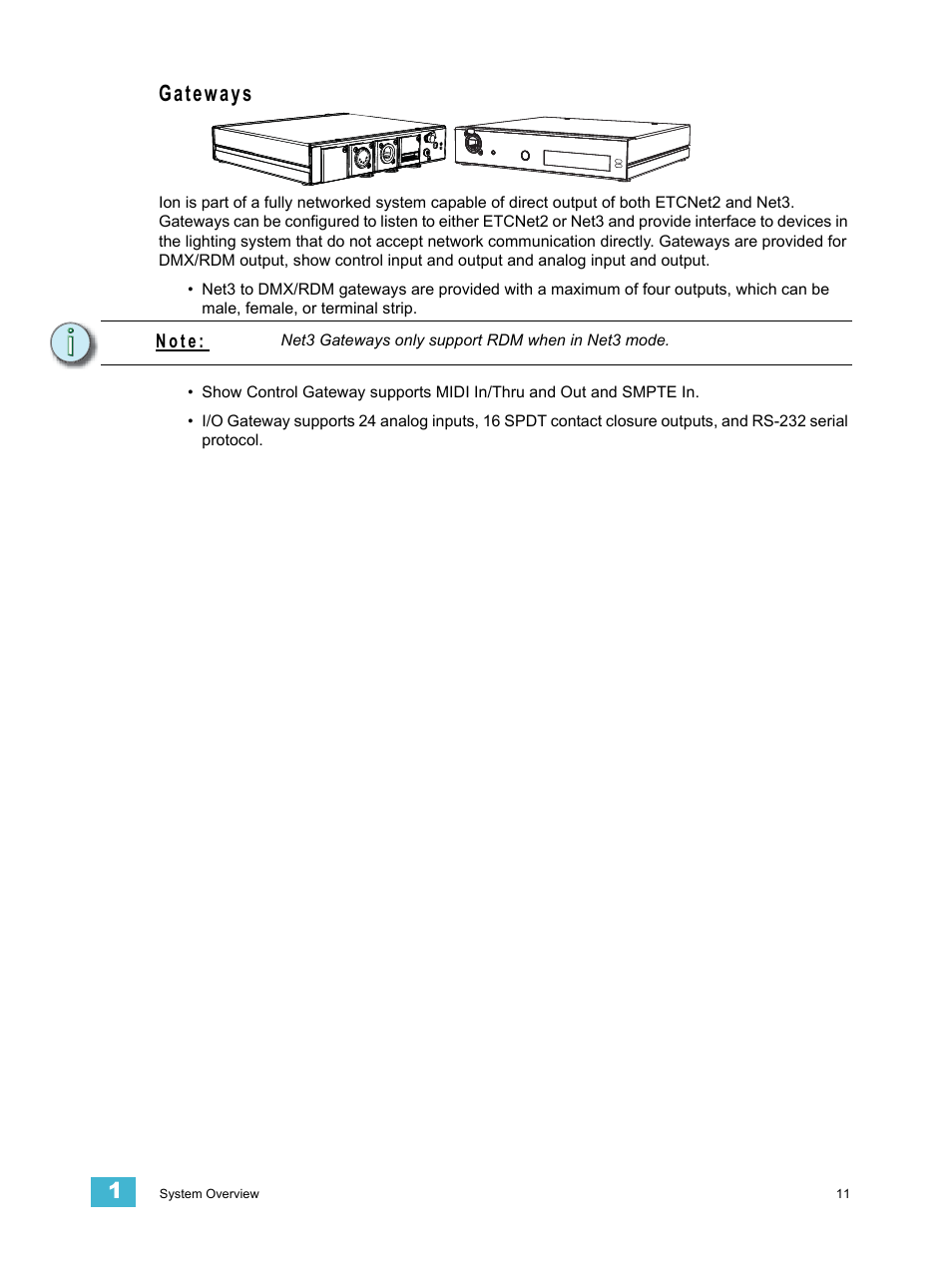 Gateways | ETC Ion User Manual | Page 27 / 440