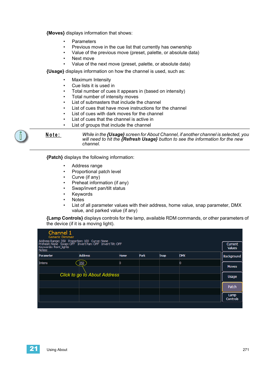 N o t e | ETC Ion User Manual | Page 287 / 440