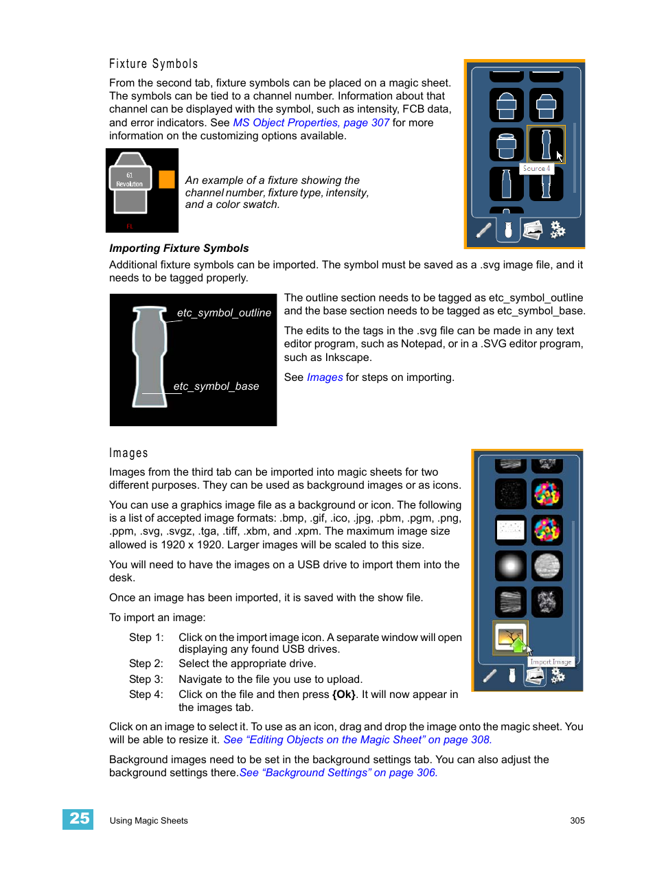 Fixture symbols, Images | ETC Ion User Manual | Page 321 / 440
