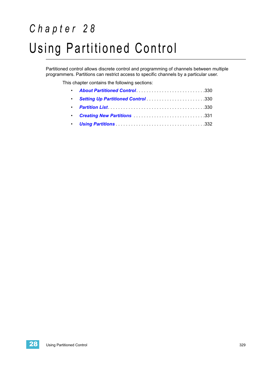 Using partitioned control, C h a p t e r 2 8 | ETC Ion User Manual | Page 345 / 440