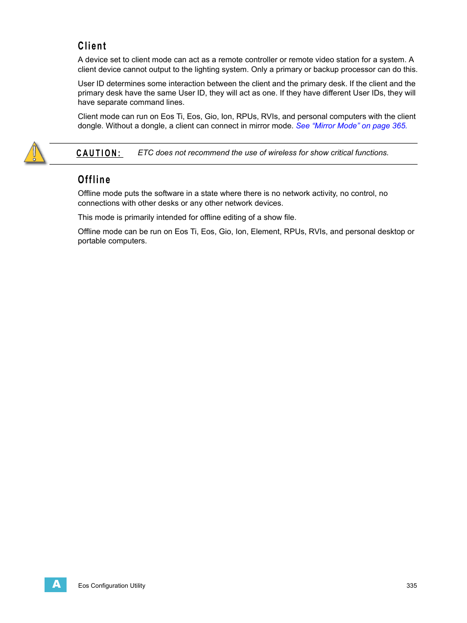 Client, Offline | ETC Ion User Manual | Page 351 / 440