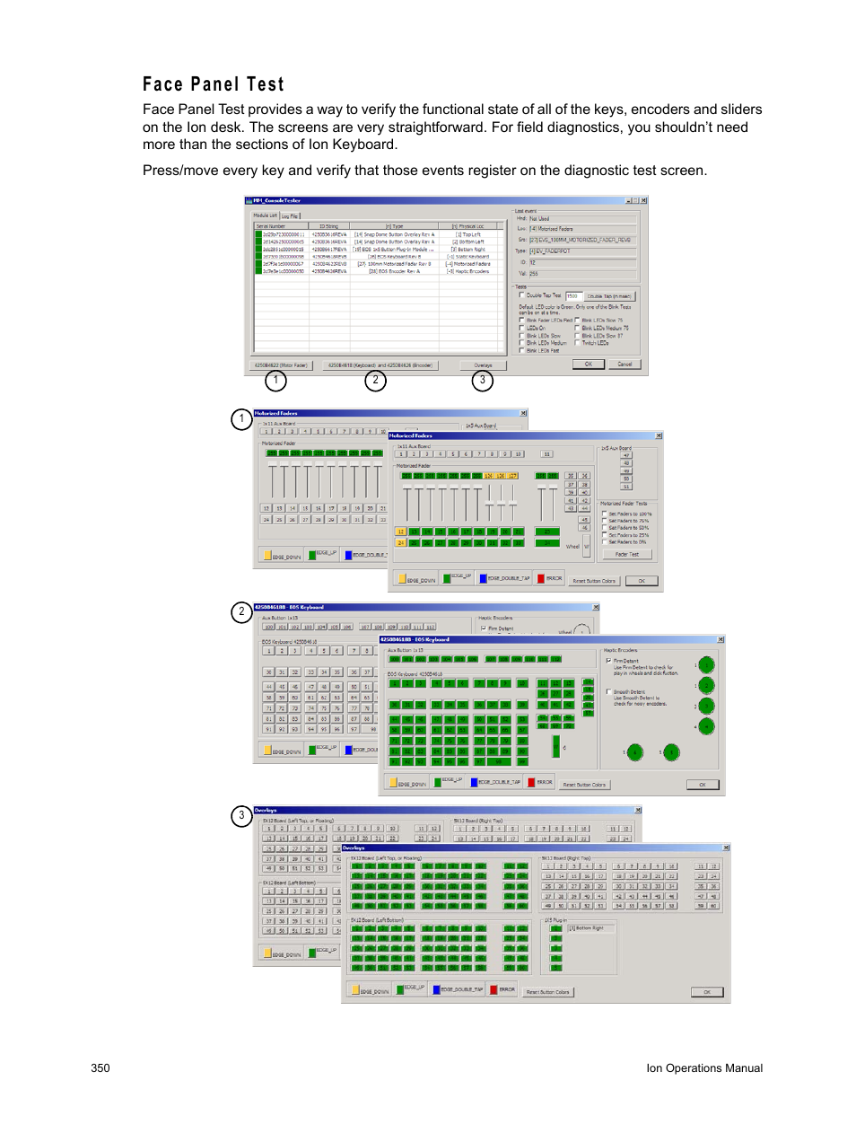 Face panel test | ETC Ion User Manual | Page 366 / 440