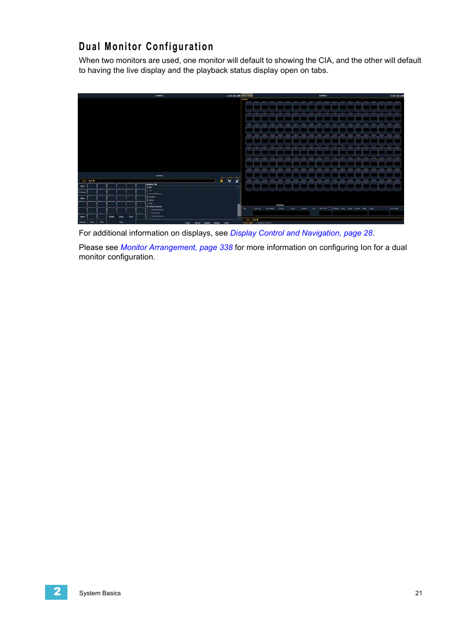 Dual monitor configuration | ETC Ion User Manual | Page 37 / 440