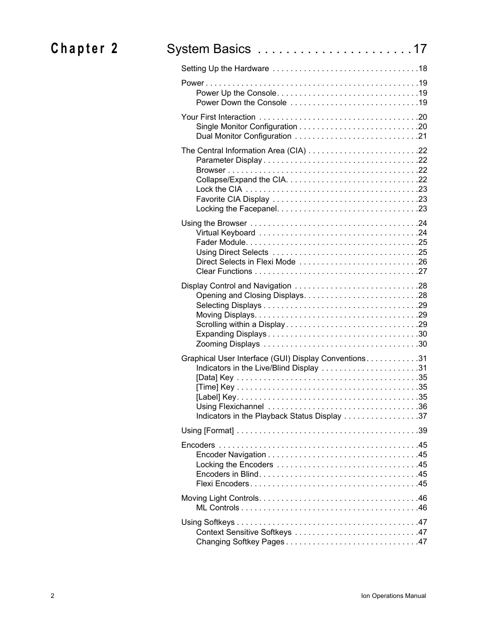 System basics | ETC Ion User Manual | Page 4 / 440