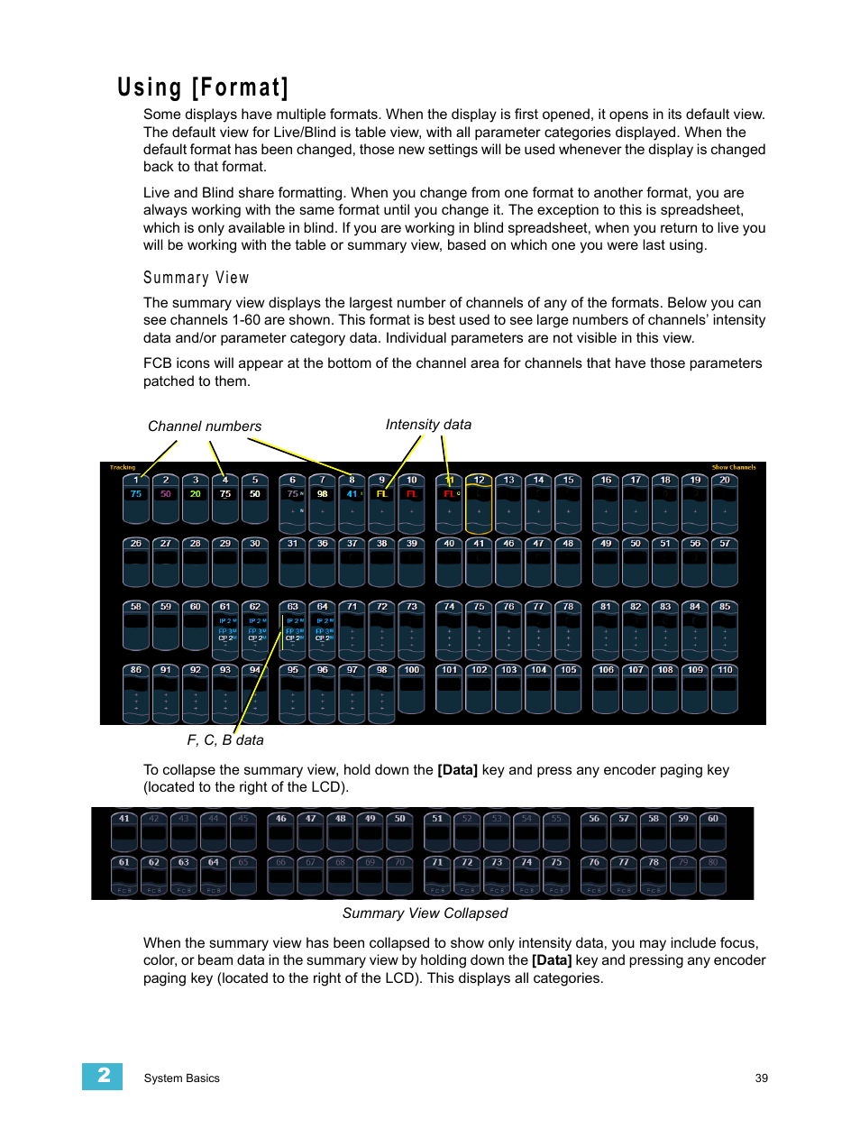 Using [format | ETC Ion User Manual | Page 55 / 440
