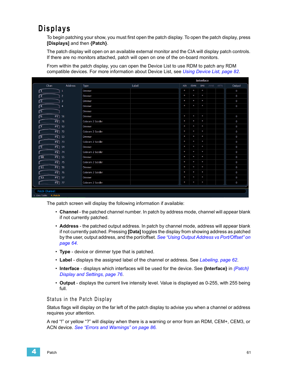 Displays | ETC Ion User Manual | Page 77 / 440