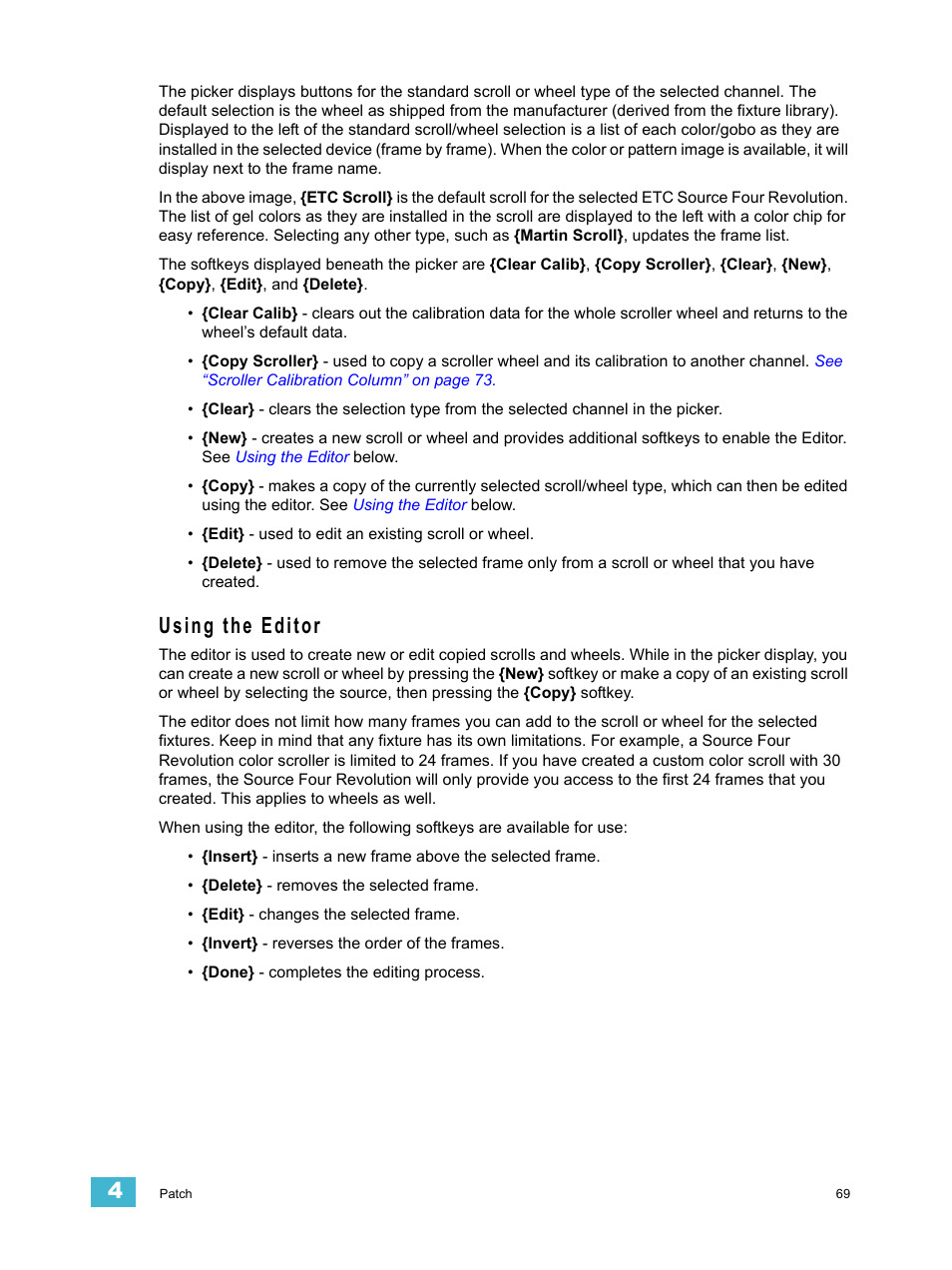 Using the editor | ETC Ion User Manual | Page 85 / 440