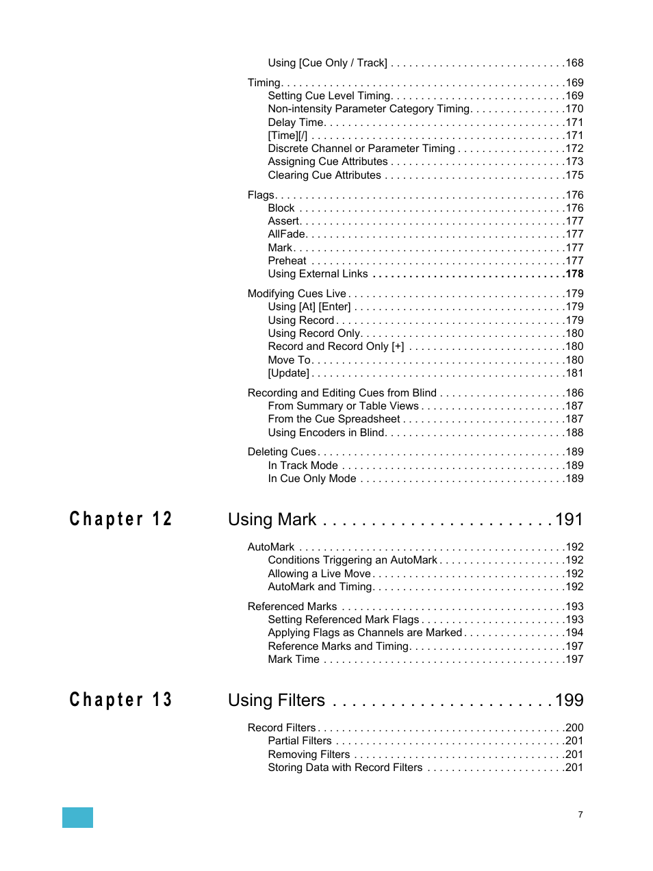 Using mark, Using filters | ETC Ion User Manual | Page 9 / 440
