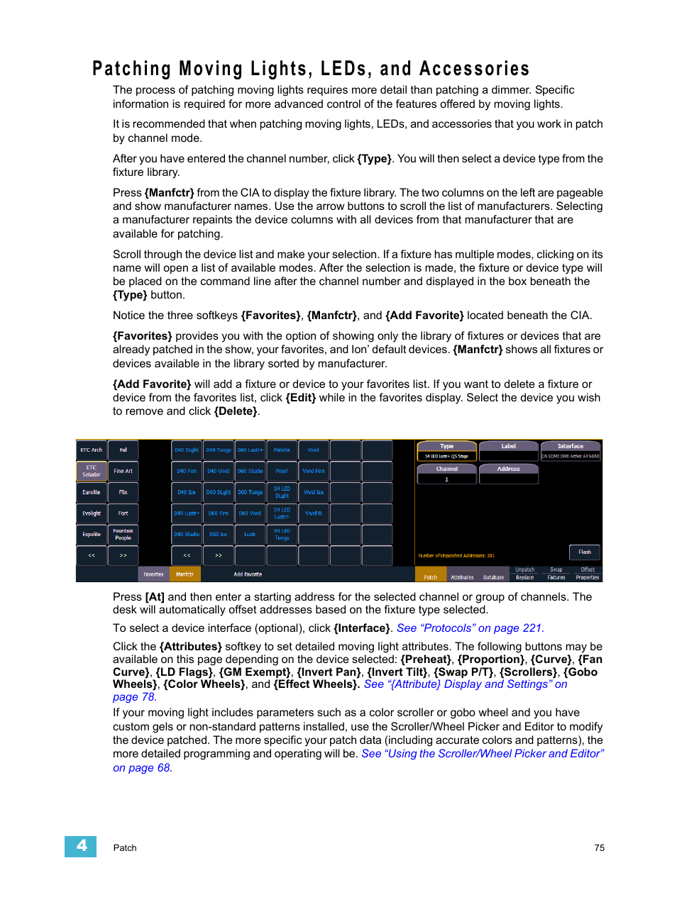 Patching moving lights, leds, and accessories | ETC Ion User Manual | Page 91 / 440