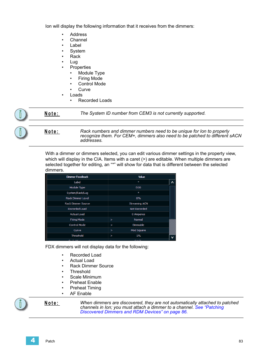 N o t e | ETC Ion User Manual | Page 99 / 440