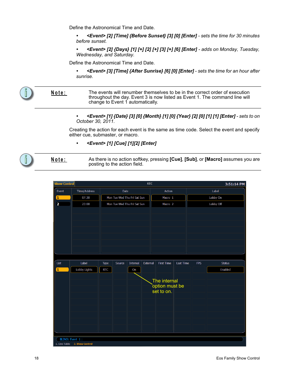 N o t e | ETC Eos Family Show Control User Manual | Page 20 / 32