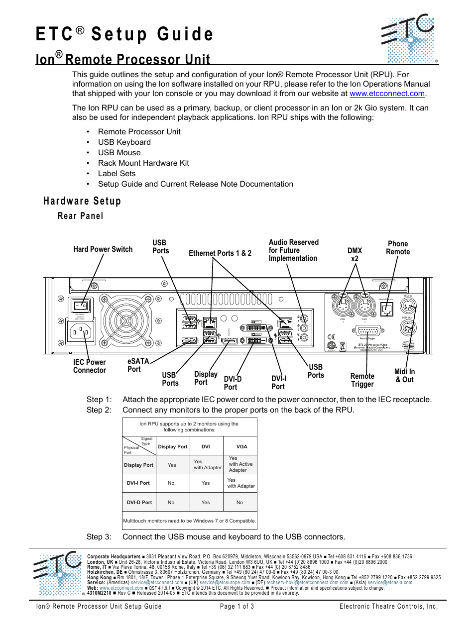 ETC Ion User Manual | 3 pages