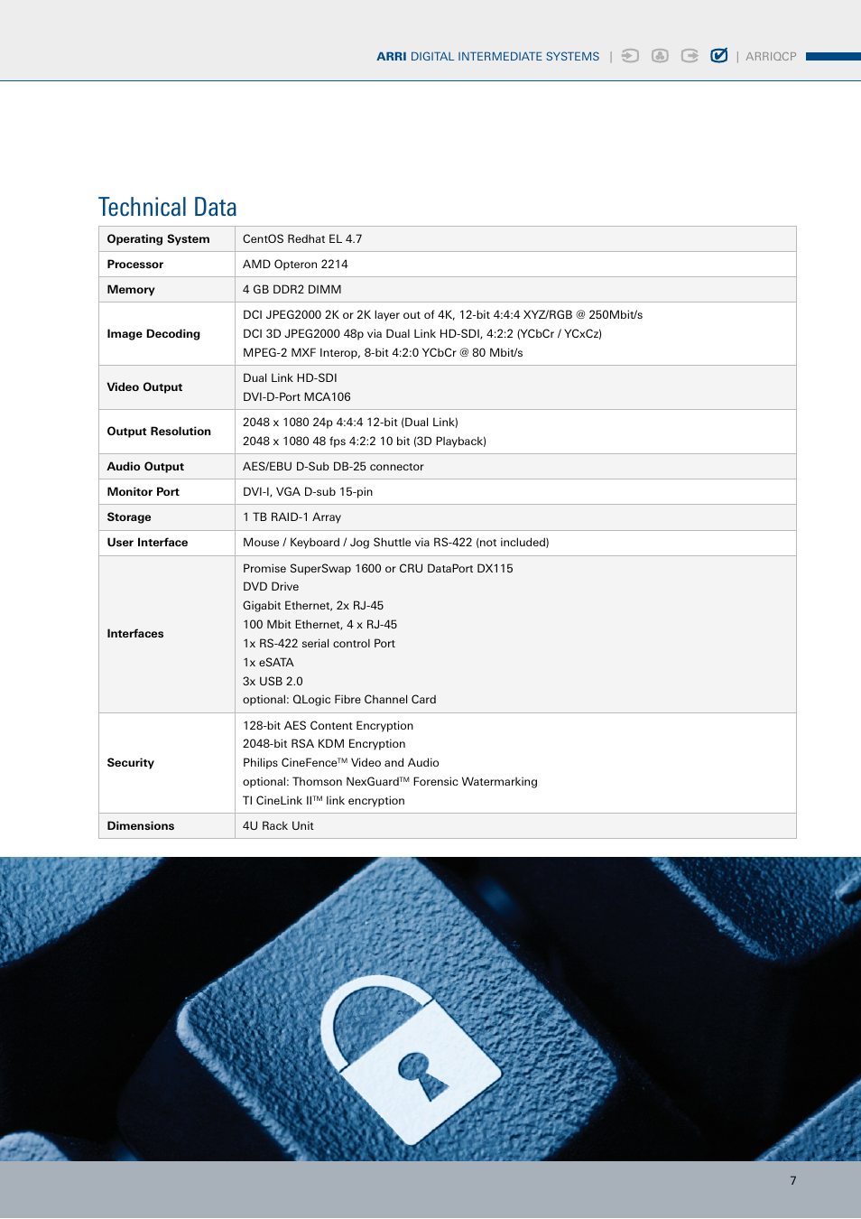 Technical data | ARRI Quality Control Player ARRIQCP User Manual | Page 7 / 8