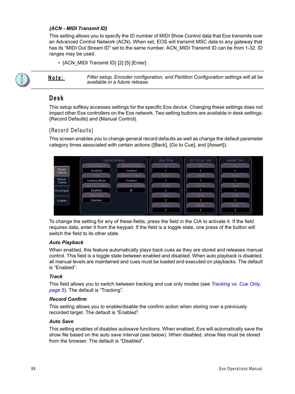 Desk | ETC Eos v1.3 User Manual | Page 102 / 356