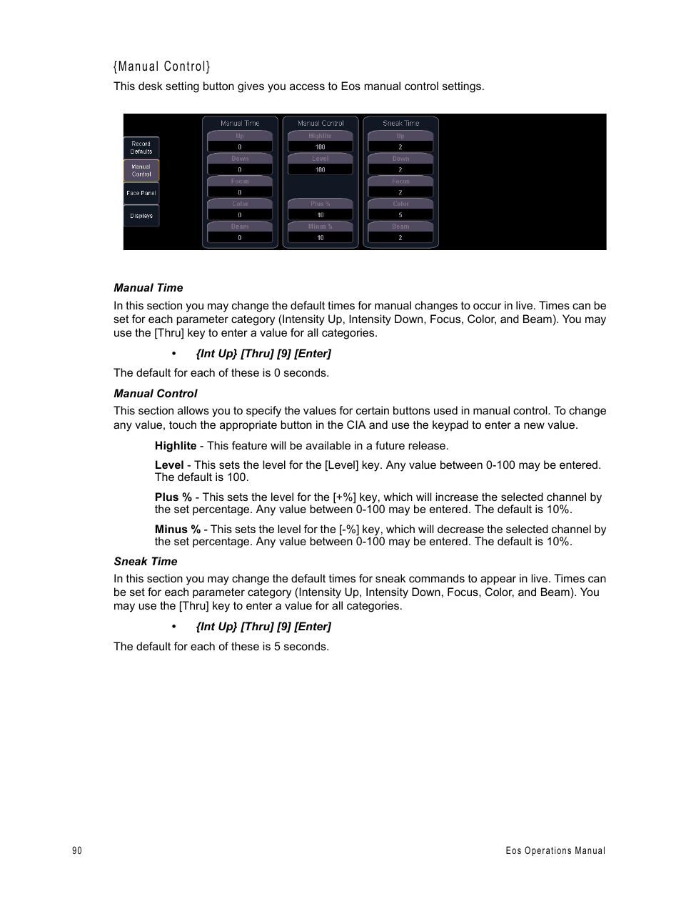 Manual control | ETC Eos v1.3 User Manual | Page 104 / 356