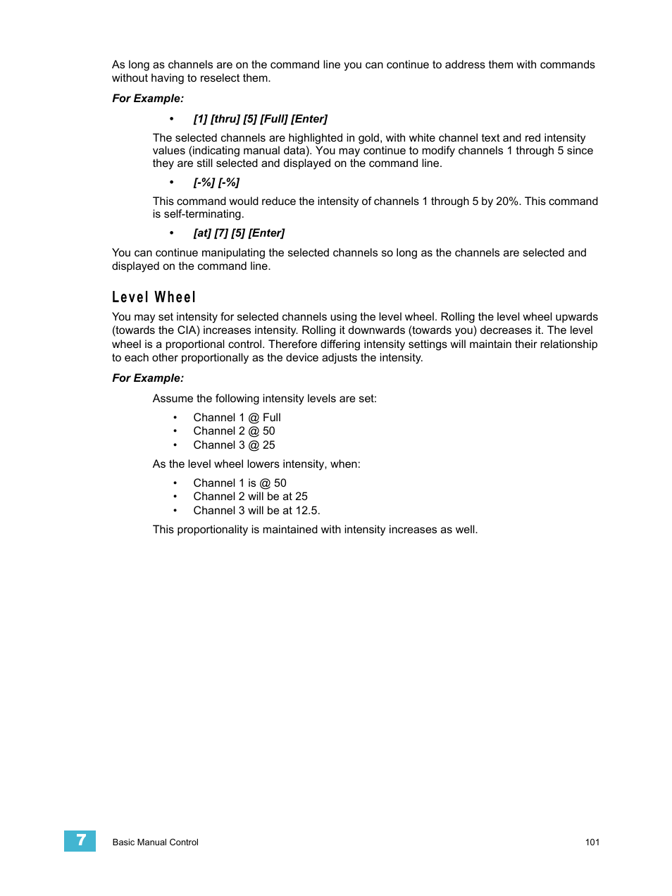 Level wheel | ETC Eos v1.3 User Manual | Page 115 / 356