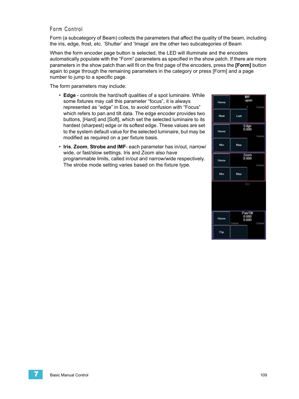 Form control | ETC Eos v1.3 User Manual | Page 123 / 356