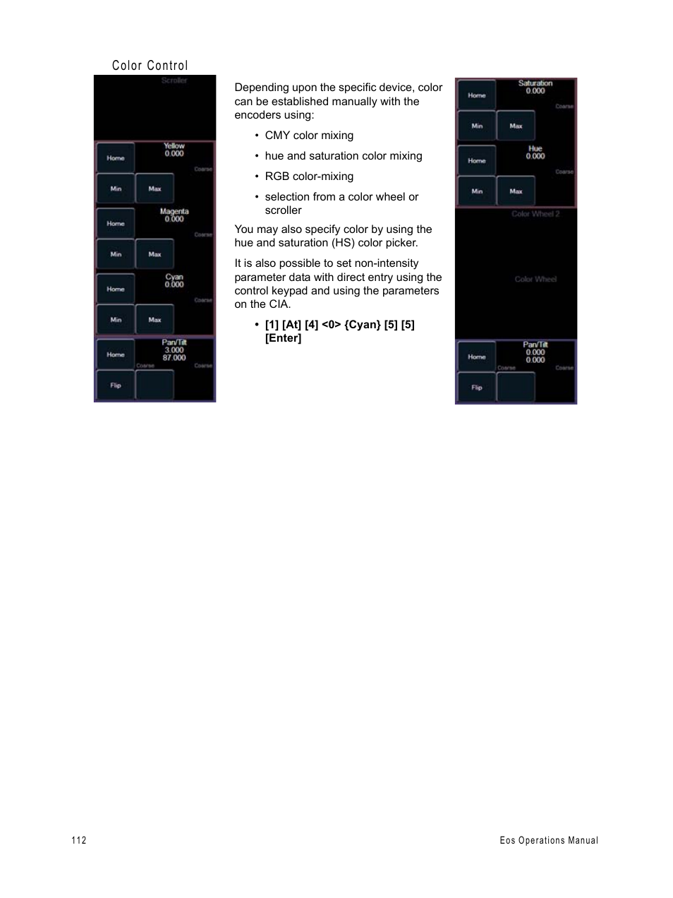 Color control | ETC Eos v1.3 User Manual | Page 126 / 356