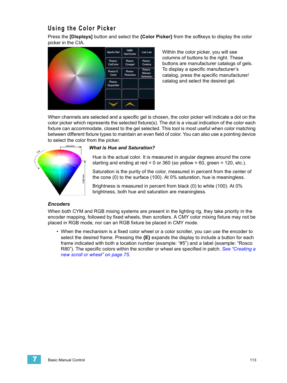 Using the color picker | ETC Eos v1.3 User Manual | Page 127 / 356