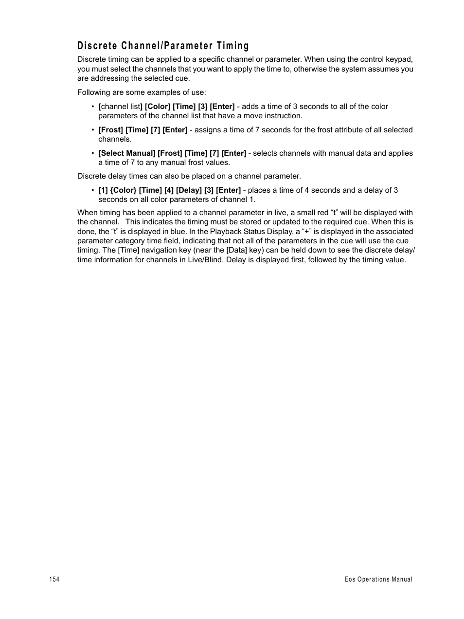 Discrete channel/parameter timing | ETC Eos v1.3 User Manual | Page 168 / 356