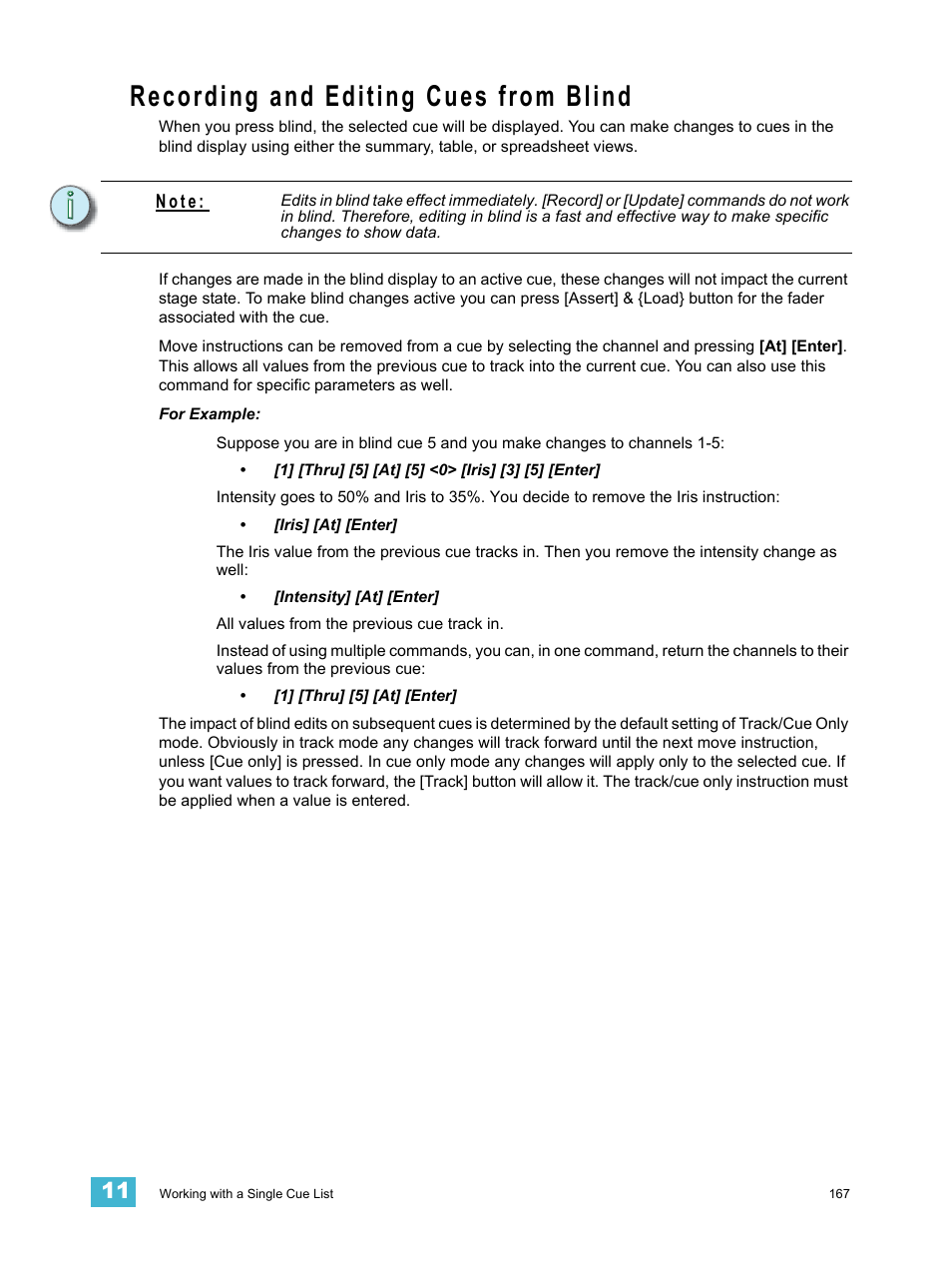 Recording and editing cues from blind | ETC Eos v1.3 User Manual | Page 181 / 356