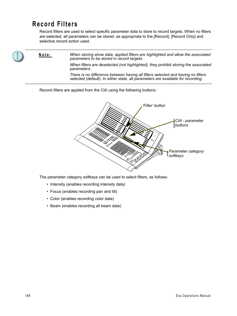 Record filters | ETC Eos v1.3 User Manual | Page 200 / 356