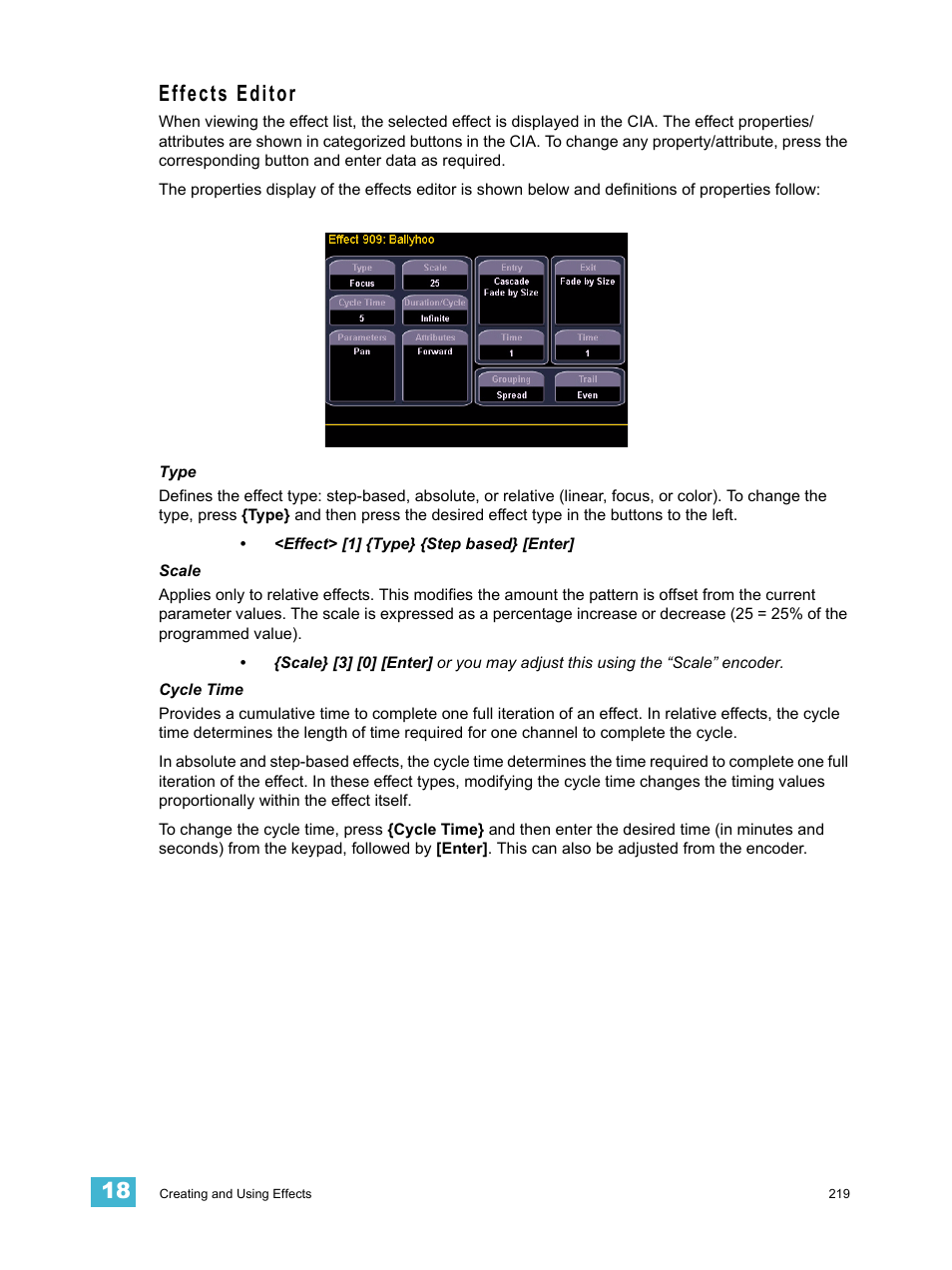 Effects editor | ETC Eos v1.3 User Manual | Page 233 / 356