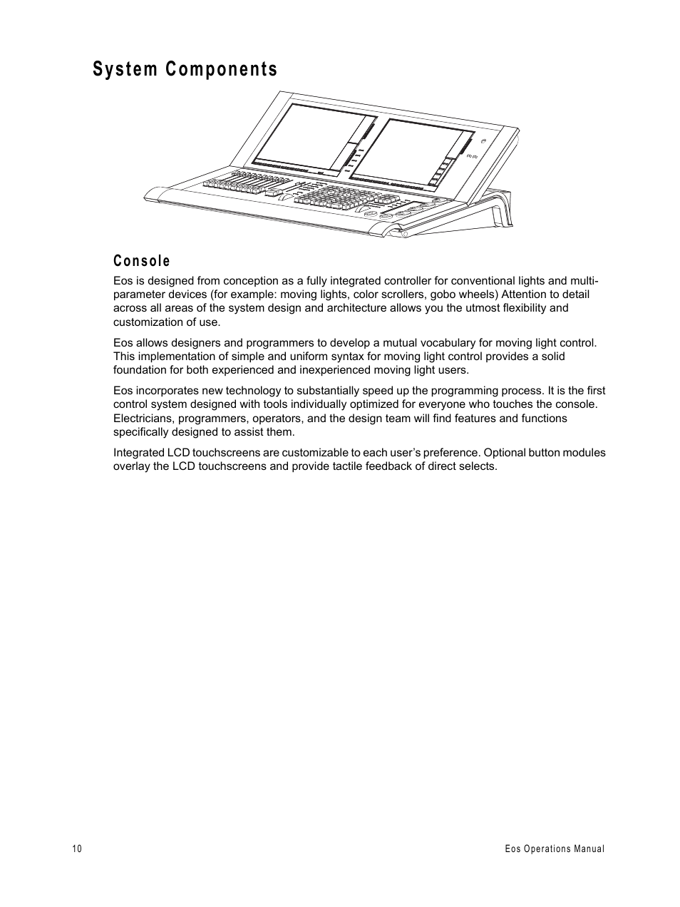 System components, Console | ETC Eos v1.3 User Manual | Page 24 / 356