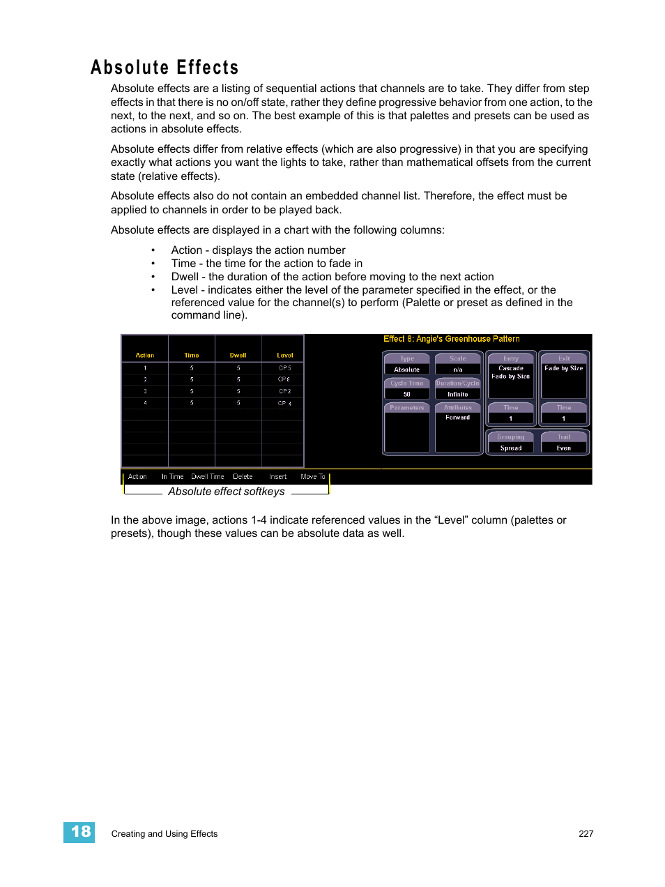 Absolute effects | ETC Eos v1.3 User Manual | Page 241 / 356