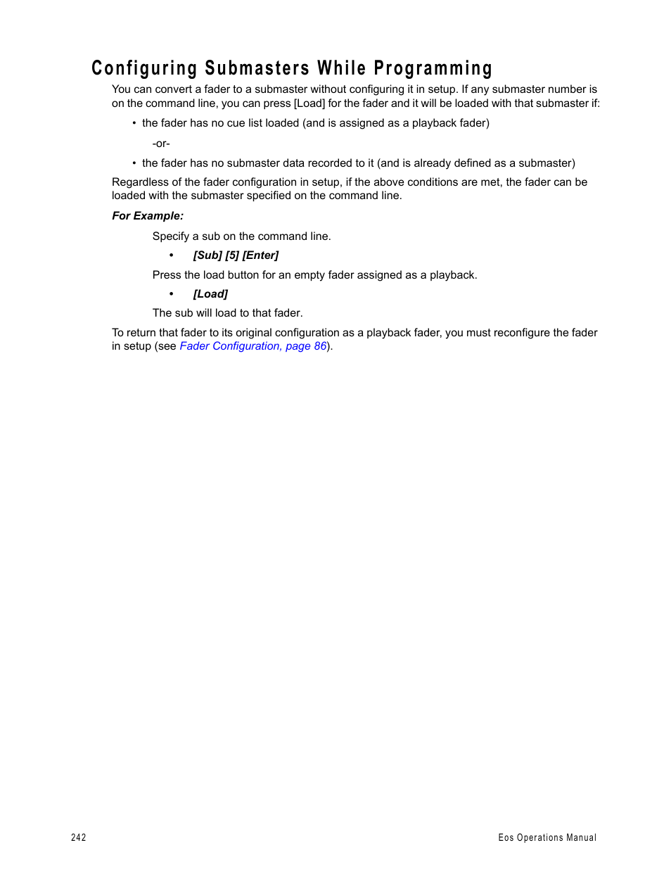 Configuring submasters while programming | ETC Eos v1.3 User Manual | Page 256 / 356