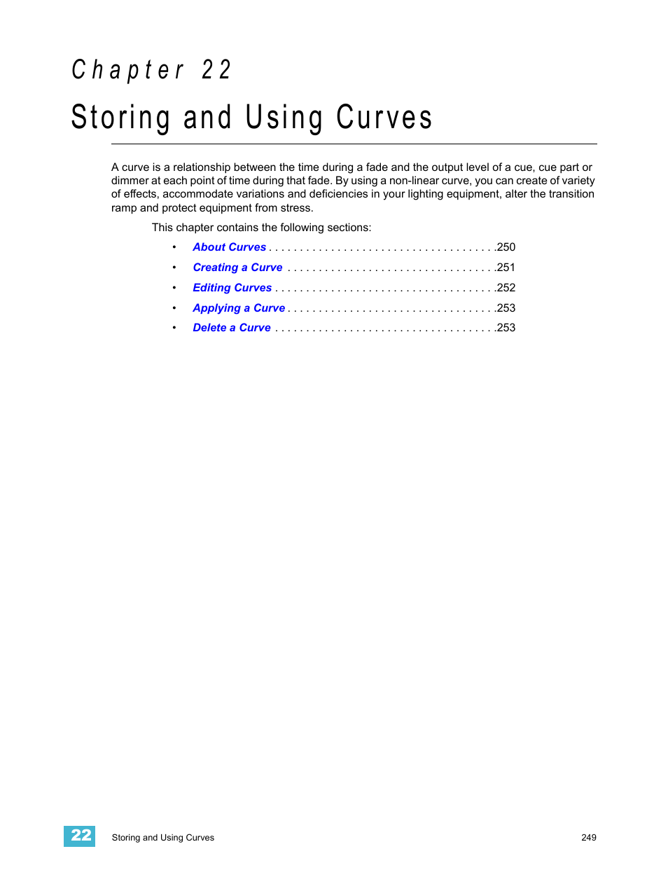 Storing and using curves, C h a p t e r 2 2 | ETC Eos v1.3 User Manual | Page 263 / 356