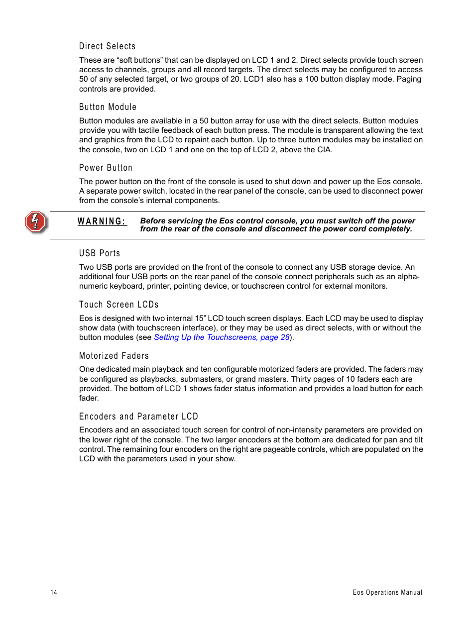 ETC Eos v1.3 User Manual | Page 28 / 356