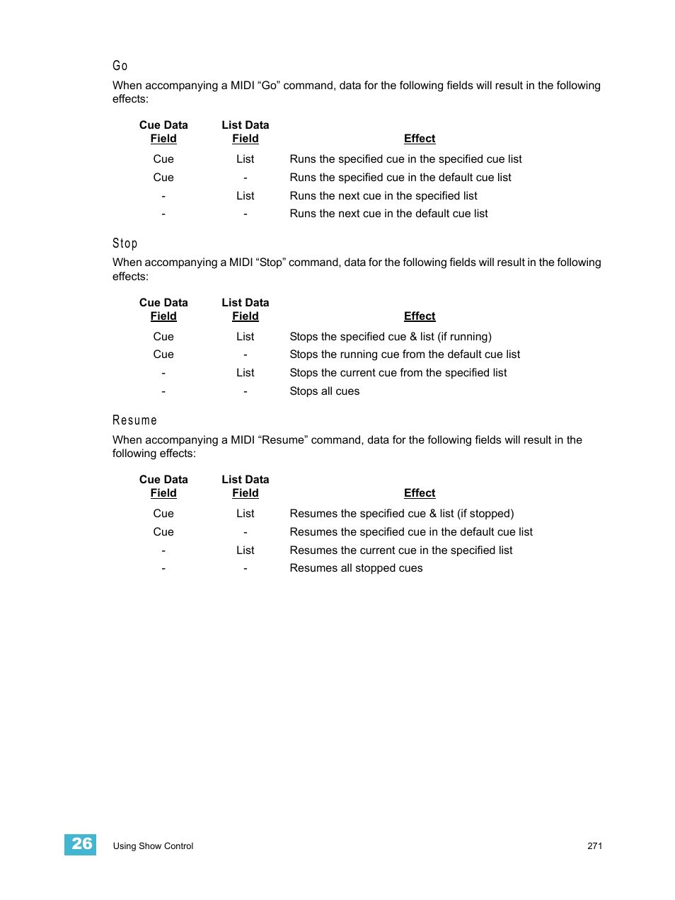 Stop, Resume | ETC Eos v1.3 User Manual | Page 285 / 356