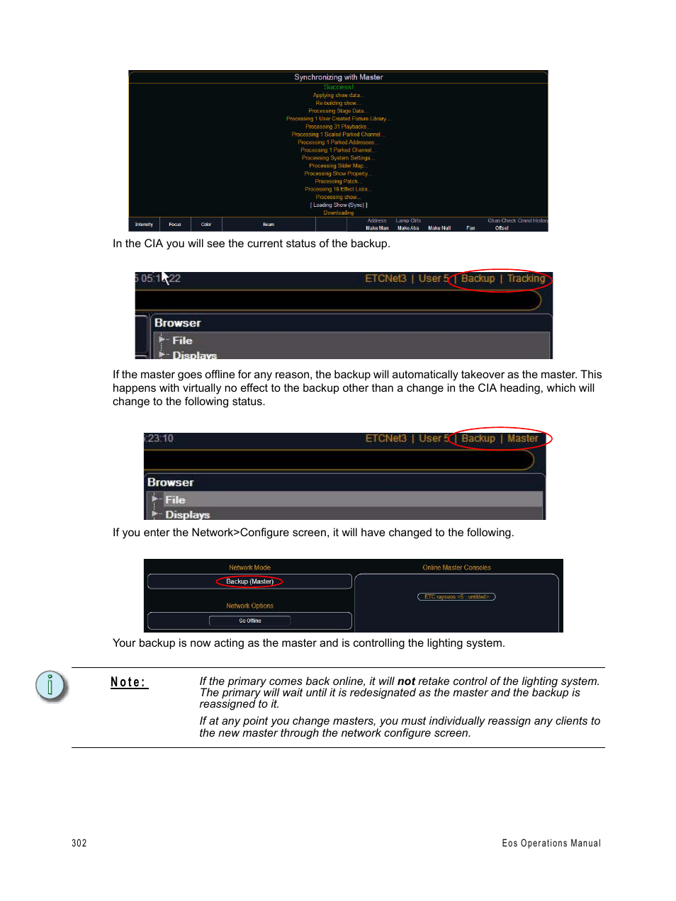 N o t e | ETC Eos v1.3 User Manual | Page 316 / 356