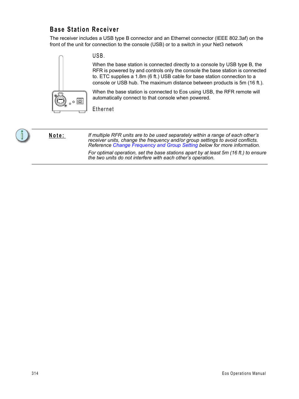 Base station receiver | ETC Eos v1.3 User Manual | Page 328 / 356