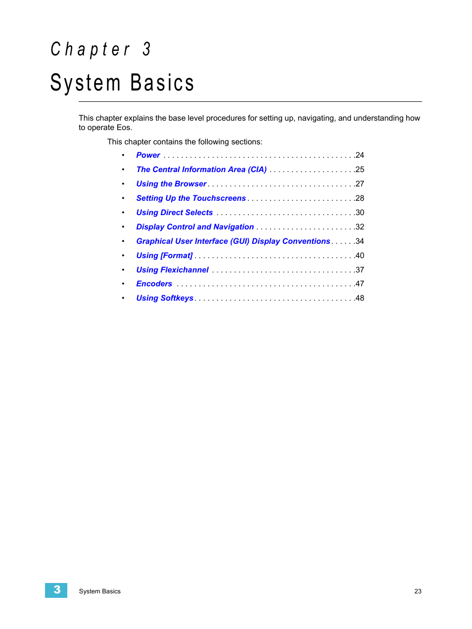 System basics, C h a p t e r 3 | ETC Eos v1.3 User Manual | Page 37 / 356
