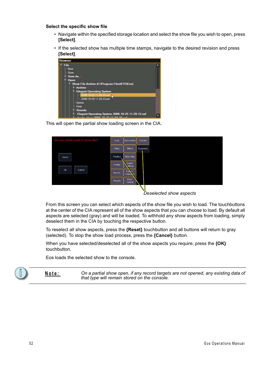 N o t e | ETC Eos v1.3 User Manual | Page 66 / 356