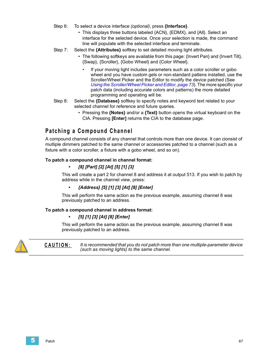 Patching a compound channel | ETC Eos v1.3 User Manual | Page 81 / 356